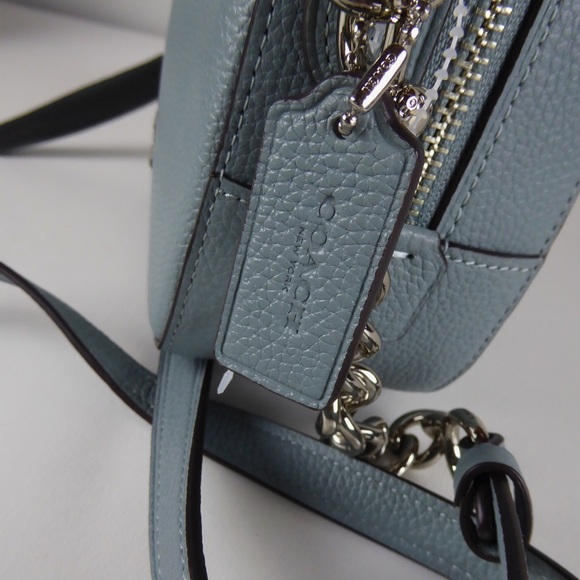 Coach Pebbled Leather Camera Bag Chain Purse NWT - Picture 5 of 8